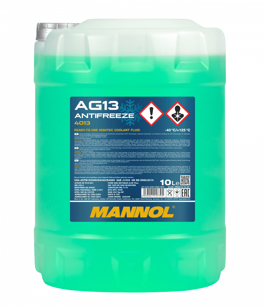 Антифриз MANNOL Antifreeze AG13 (-40 °C) Hightec, 10л (MN4013-10)